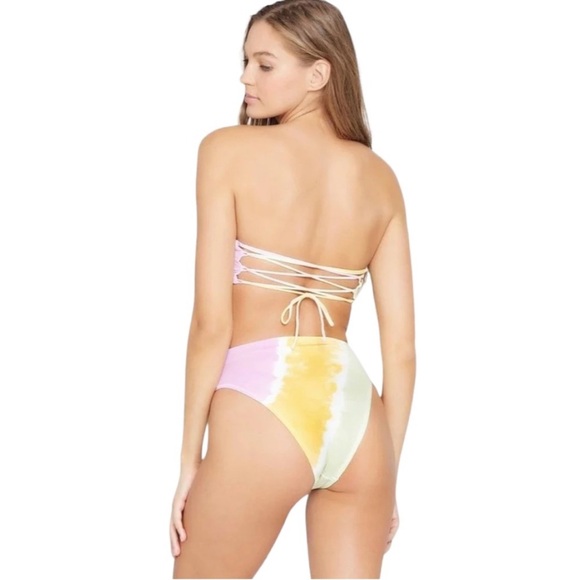 L*Space Diagonal Sunburst Tie Dye Frenchi Bitsy Bikini Bottom - Picture 2 of 6